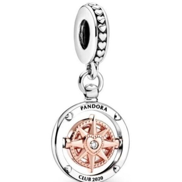 Pandora New Authentic Pandora Club 2020 Compass Dangle Charm - Picture 1 of 3